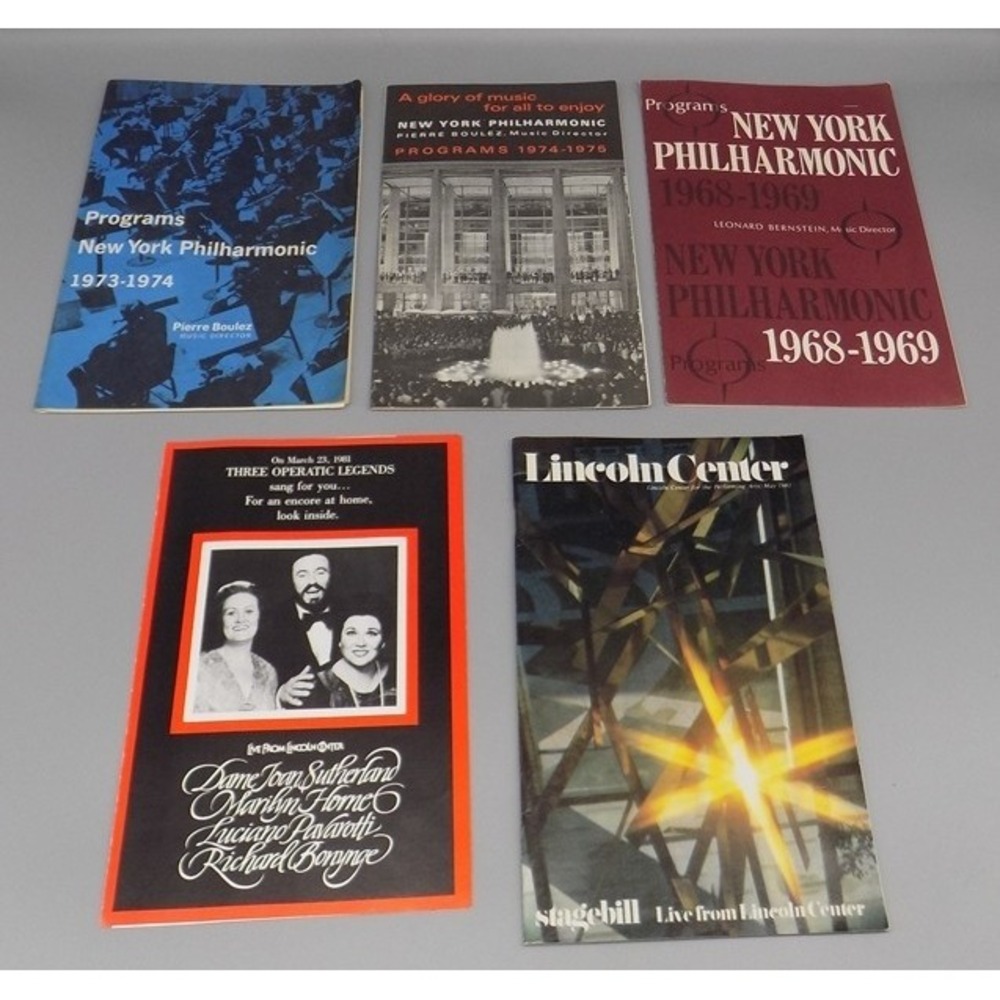1981 Lincoln Center Playbill And 3 NY Philharmonic Programs 1968 1969 1973 1975